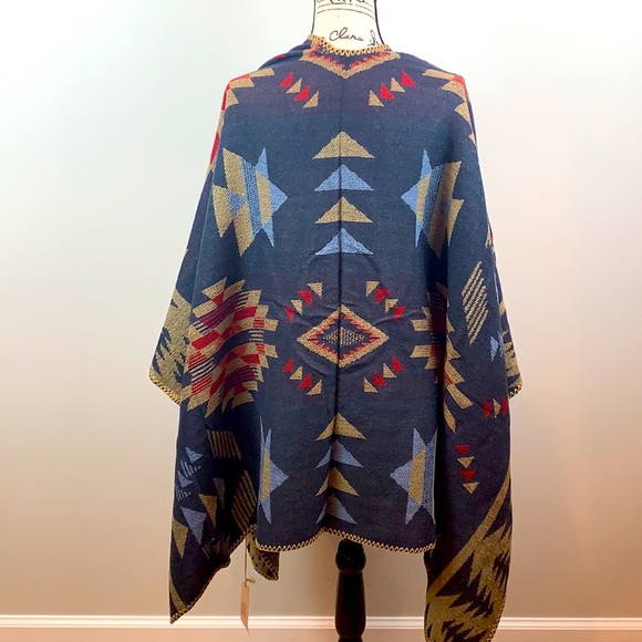 Aztec Tribal Western Blanket Cardigan - Picture 10 of 12
